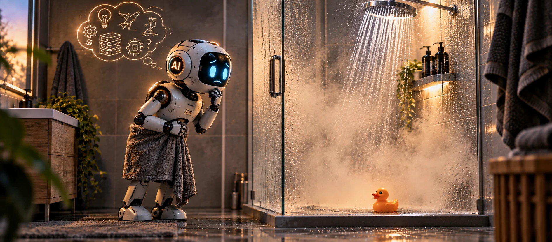 Does AI Think in the Shower?