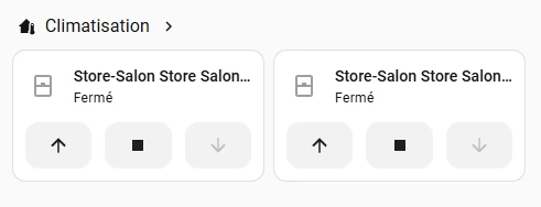 The two blinds in the Home Assistant interface